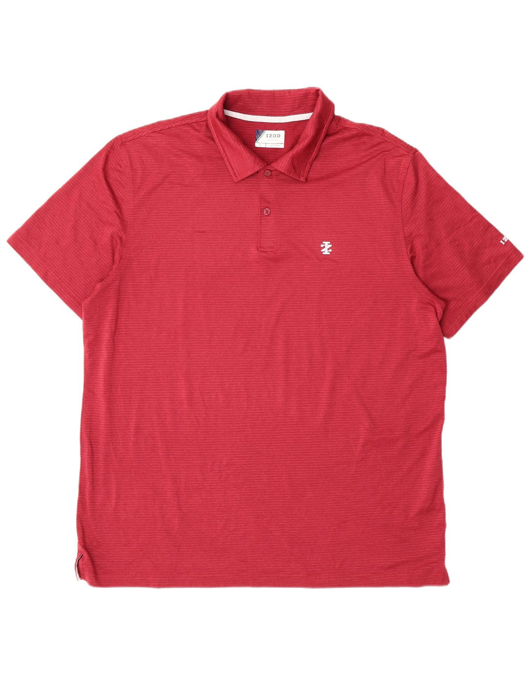 Izod Polo de golf pour homme en polyester à rayures rouges