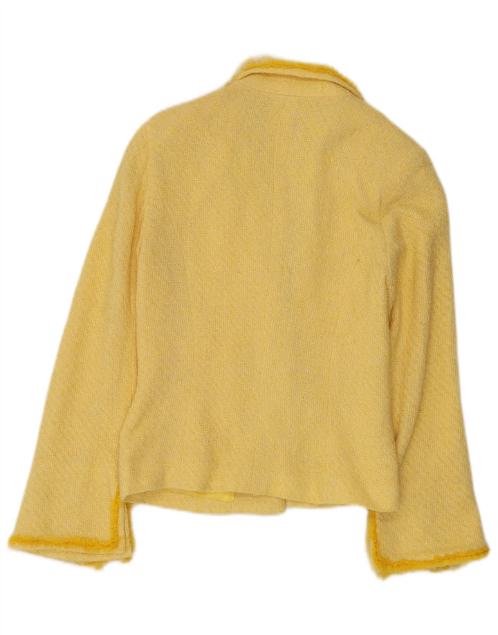 Morgan Veste Blazer Femme UK 12 Coton Jaune Moyen