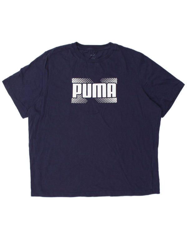 Puma T-shirt graphique pour homme 2XL en coton bleu marine