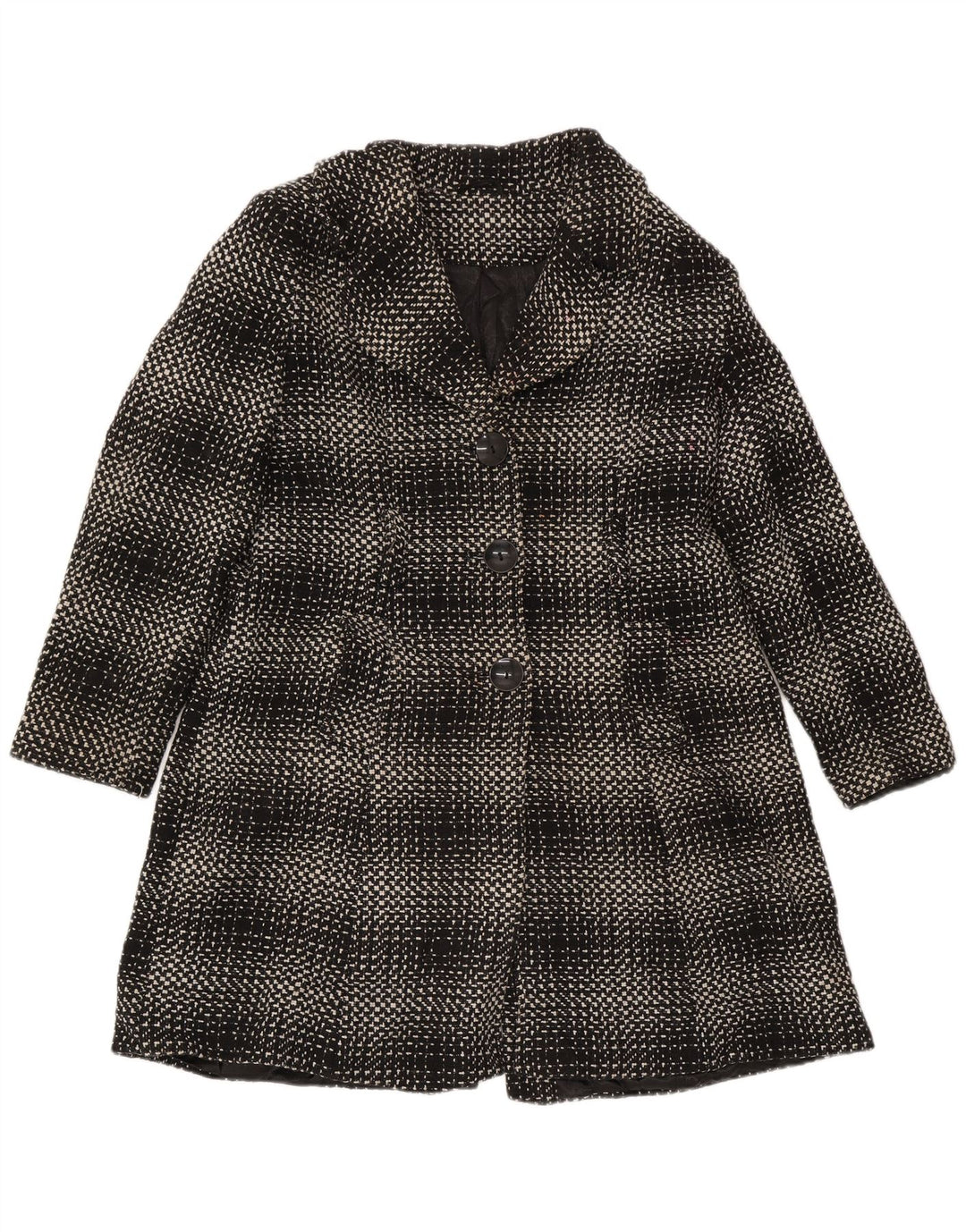 M&Co Manteau Femme UK 16 Grand Carreau Noir Acrylique