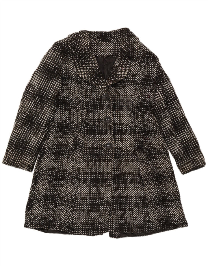 M&Co Manteau Femme UK 16 Grand Carreau Noir Acrylique