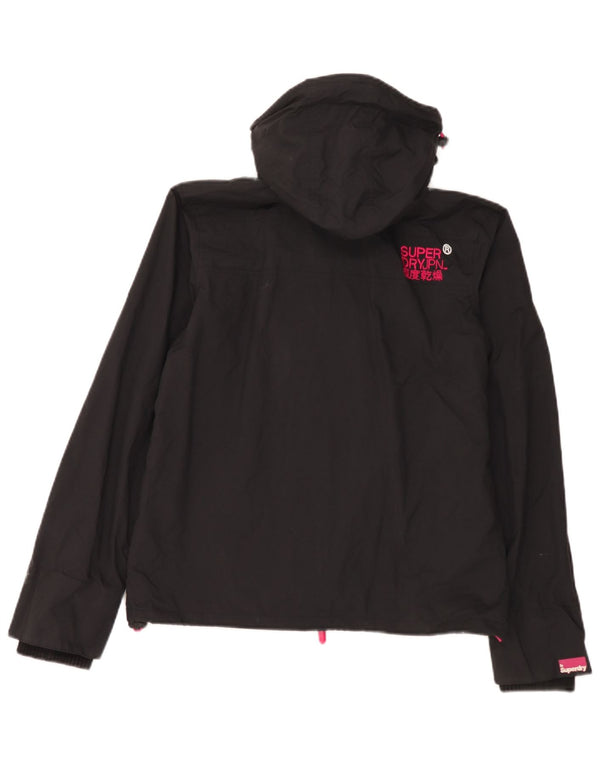 Superdry Veste coupe-vent à capuche Windcheater pour femme UK 16 Large Noir