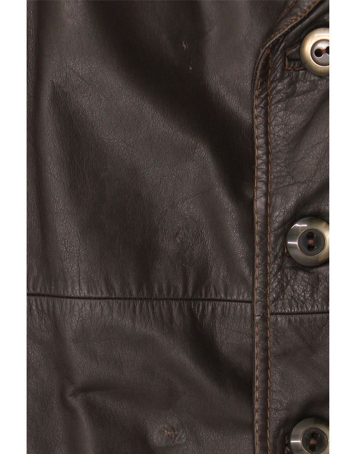 manteau en cuir homme vintage UK 38 Brun moyen
