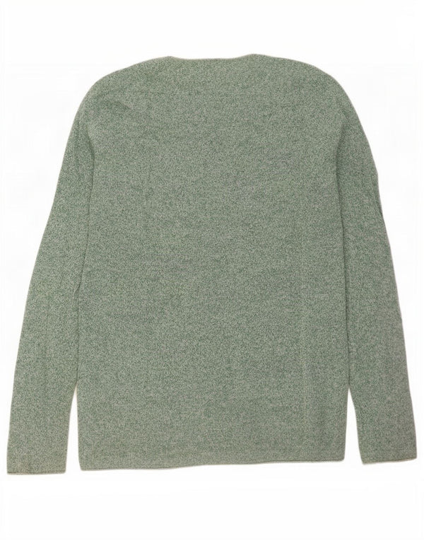 Zara Pull col bateau pour homme, grand, vert moucheté