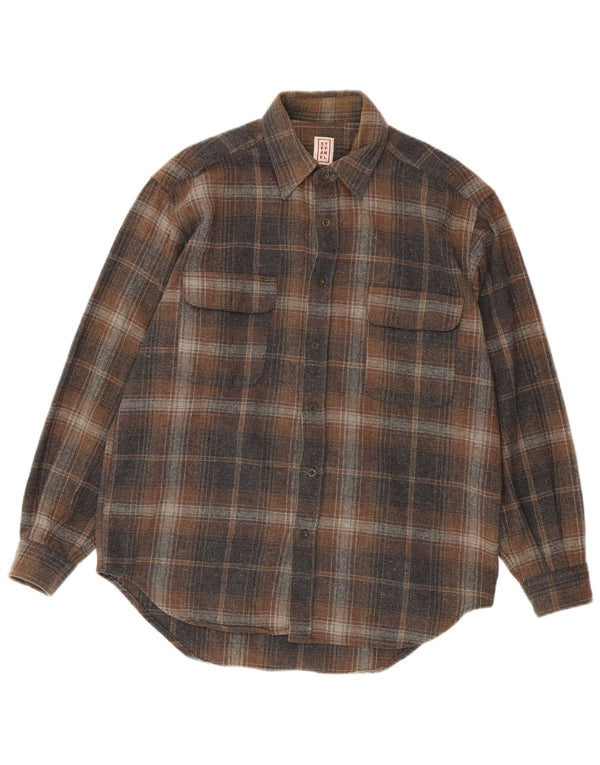 Stefanel Chemise en Flanelle Homme Carreaux Marron Moyen