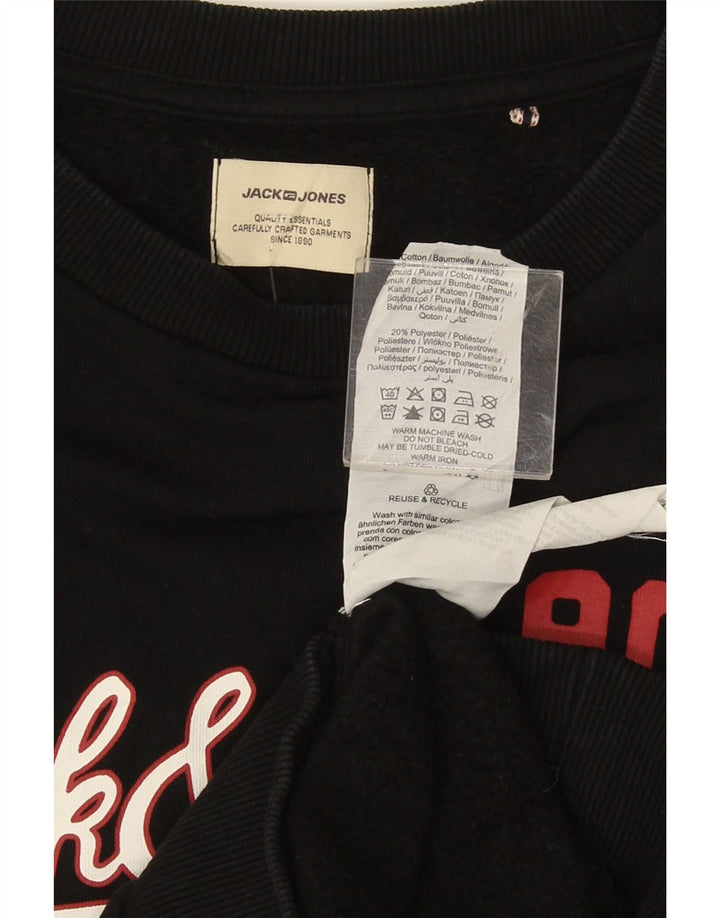 Jack & Jones Sweat-shirt graphique pour homme en coton noir Taille L