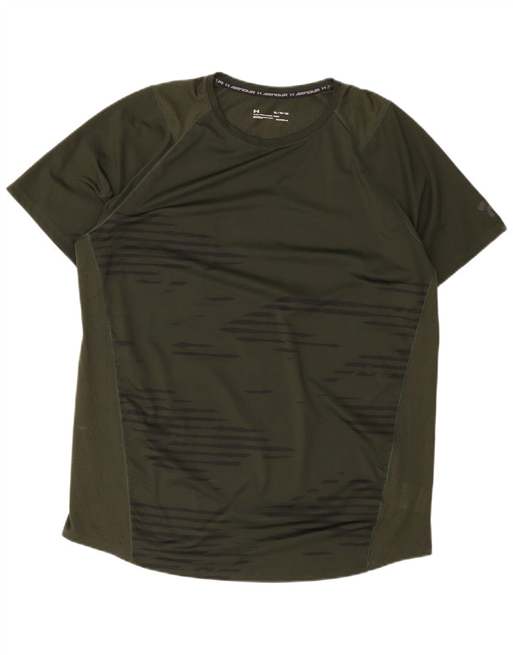 Under Armour T-Shirt Ajusté Homme Top XL Vert Rayé Polyester