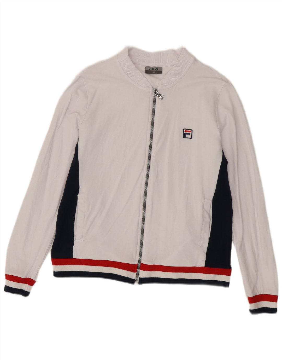Fila Veste de survêtement pour femme UK 14 Medium White Colourblock Cotton