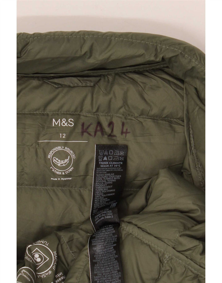Marks & Spencer Veste matelassée pour femme UK 12 Medium Green Polyamide