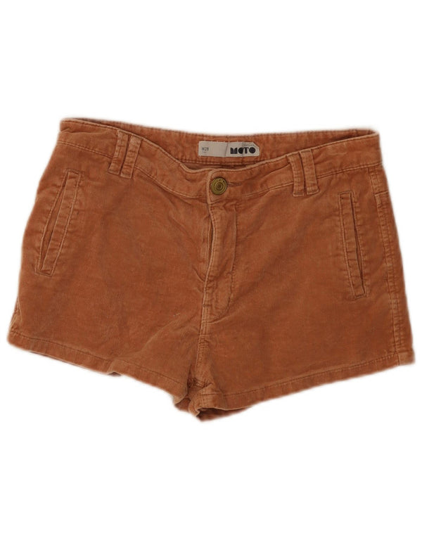 Topshop Womens Corduroy Shorts W28 Medium Beige Cotton
