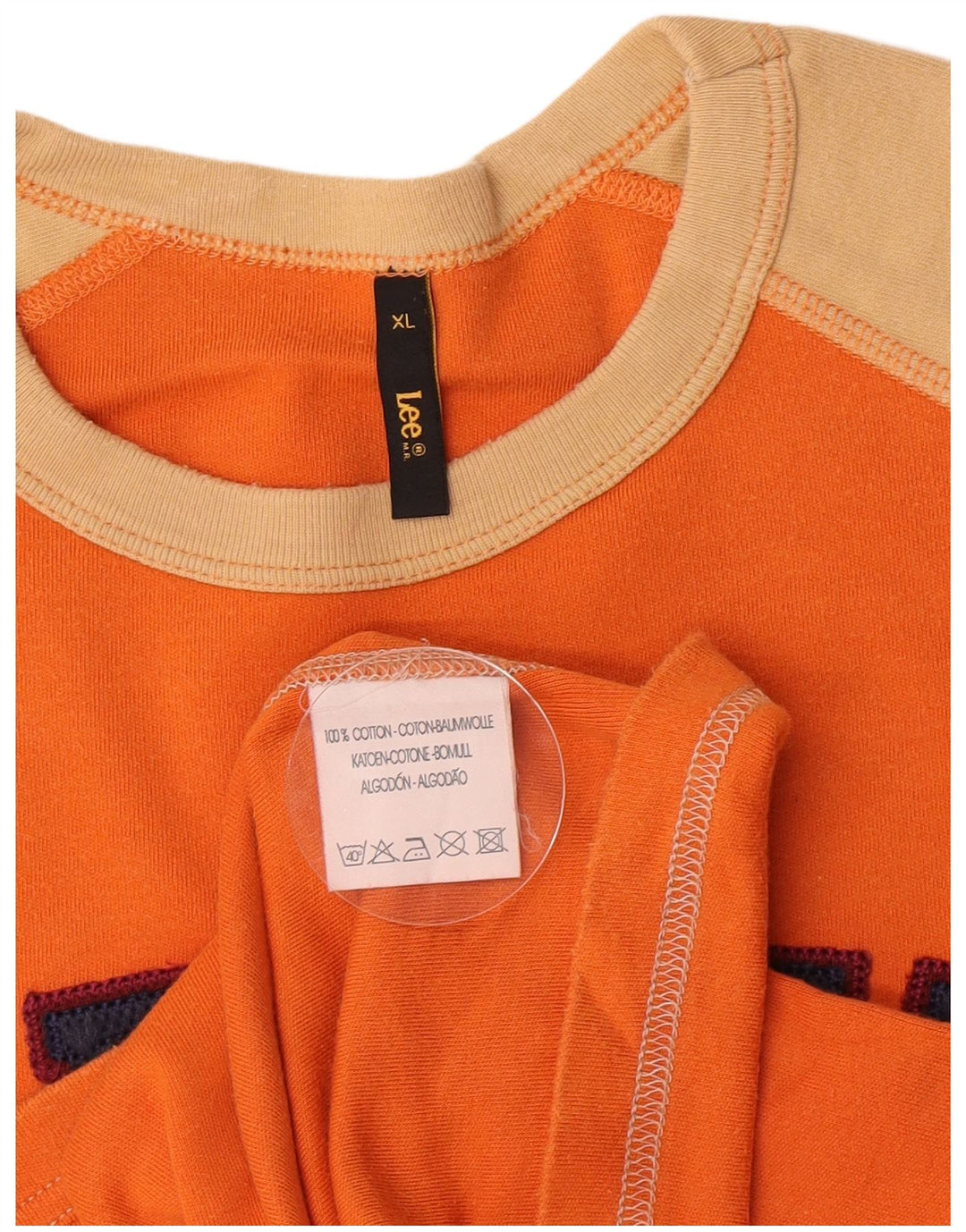 Lee Haut graphique à manches longues pour homme XL en coton color block orange