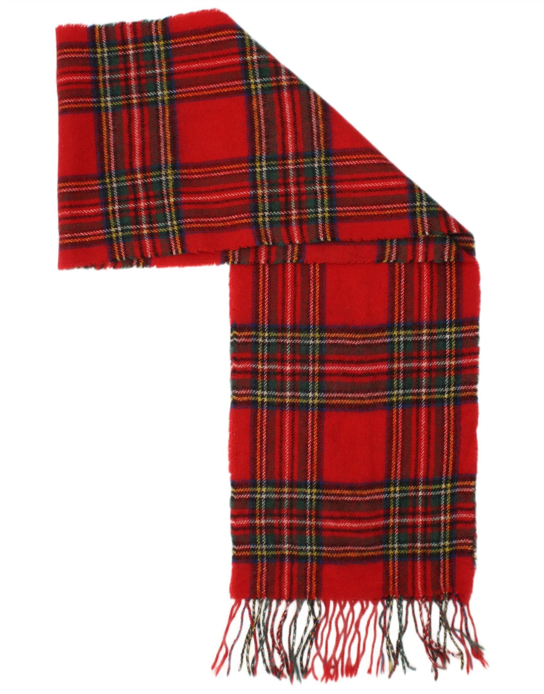 vintage Mens Rectangle Écharpe Taille Unique Rouge Plaid Lambswool Classique