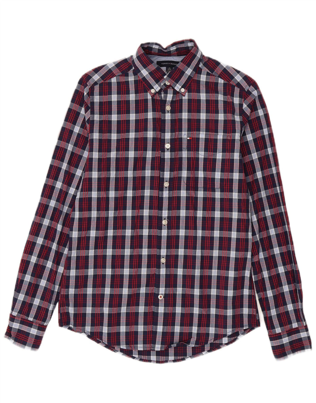 Tommy Hilfiger Chemise Homme XS Bleu Marine Carreaux