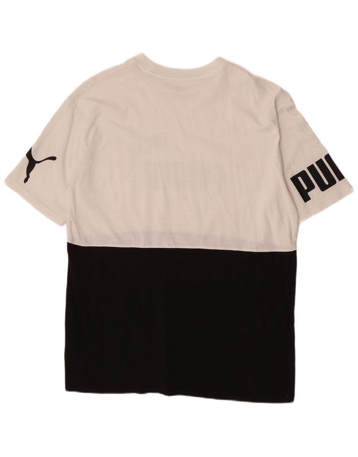 Puma T-Shirt Graphic Homme Noir Moyen Coton Colorblock