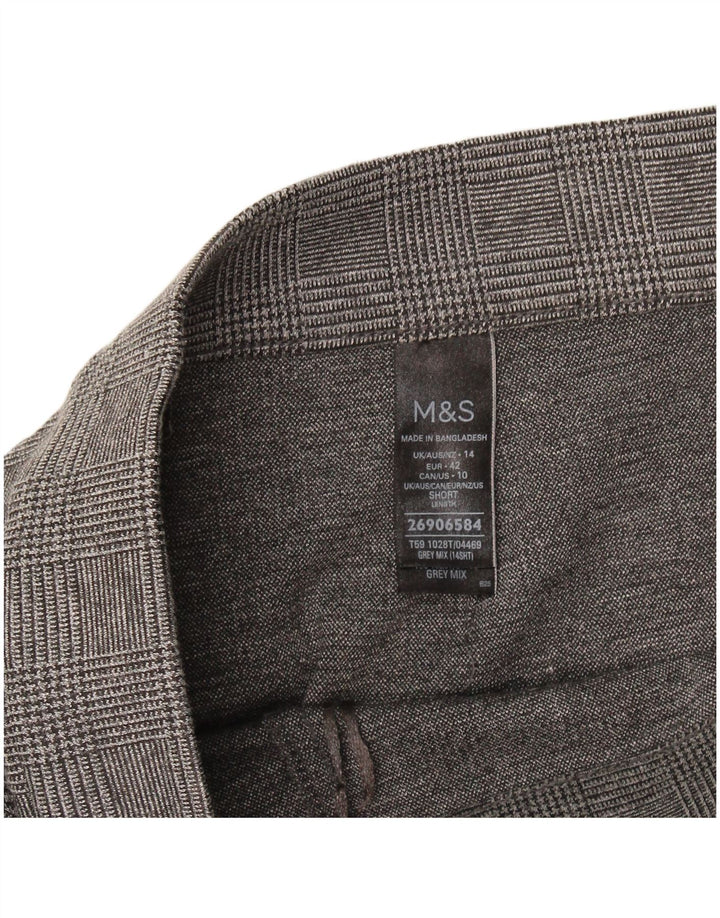 Marks & Spencer Pantalon court pour femme UK 14 Large W32 L25 Gris