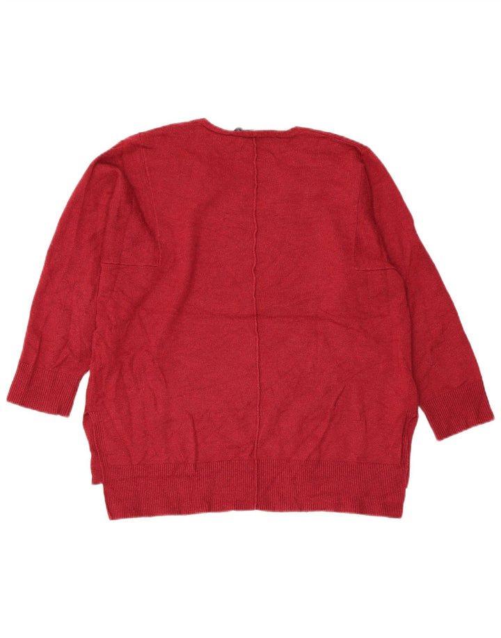 FRENCH CONNECTION Pull col en V pour femme UK 10 Petit Bordeaux