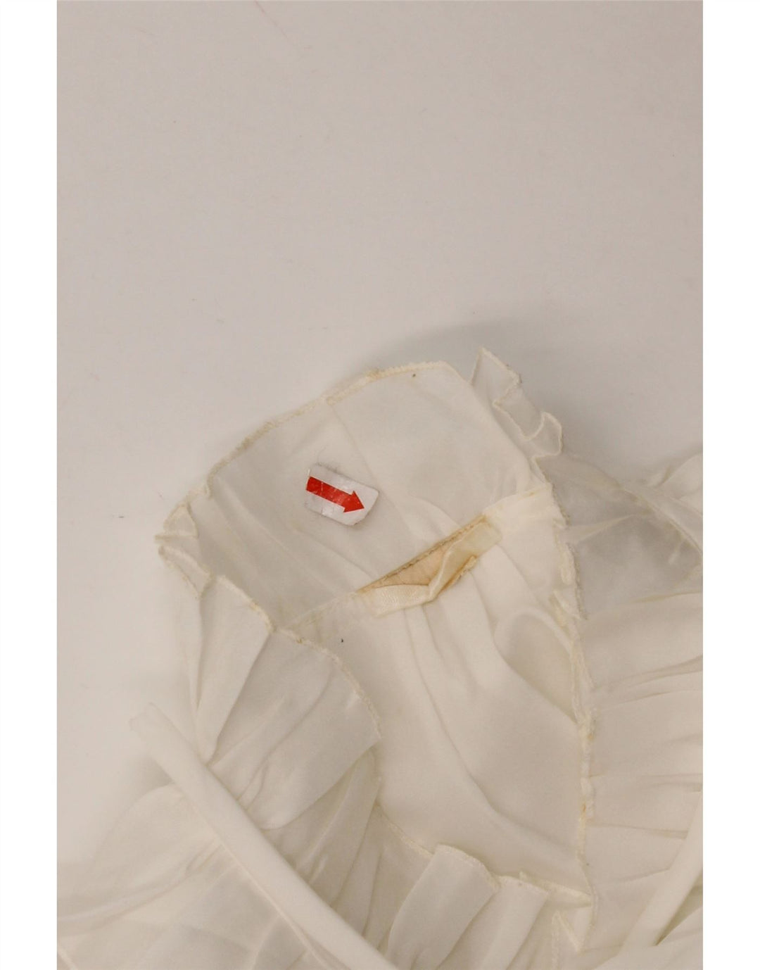 VINTAGE Femme Ruffle Front Shirt Blouse UK 16 Grand Blanc