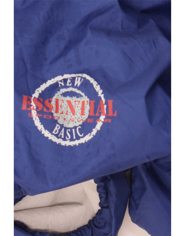 Essential Veste de pluie à capuche graphique pour homme UK 40 Large Bleu Polyamide