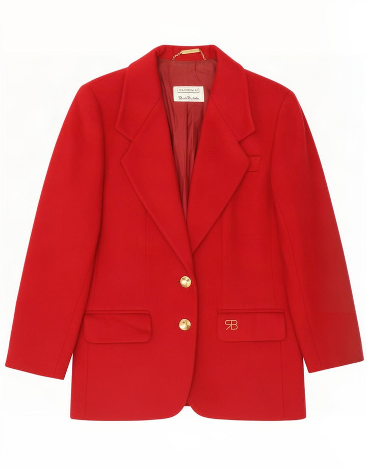 Renato Balestra Veste Blazer 2 Boutons Femme UK 10 Petit Rouge