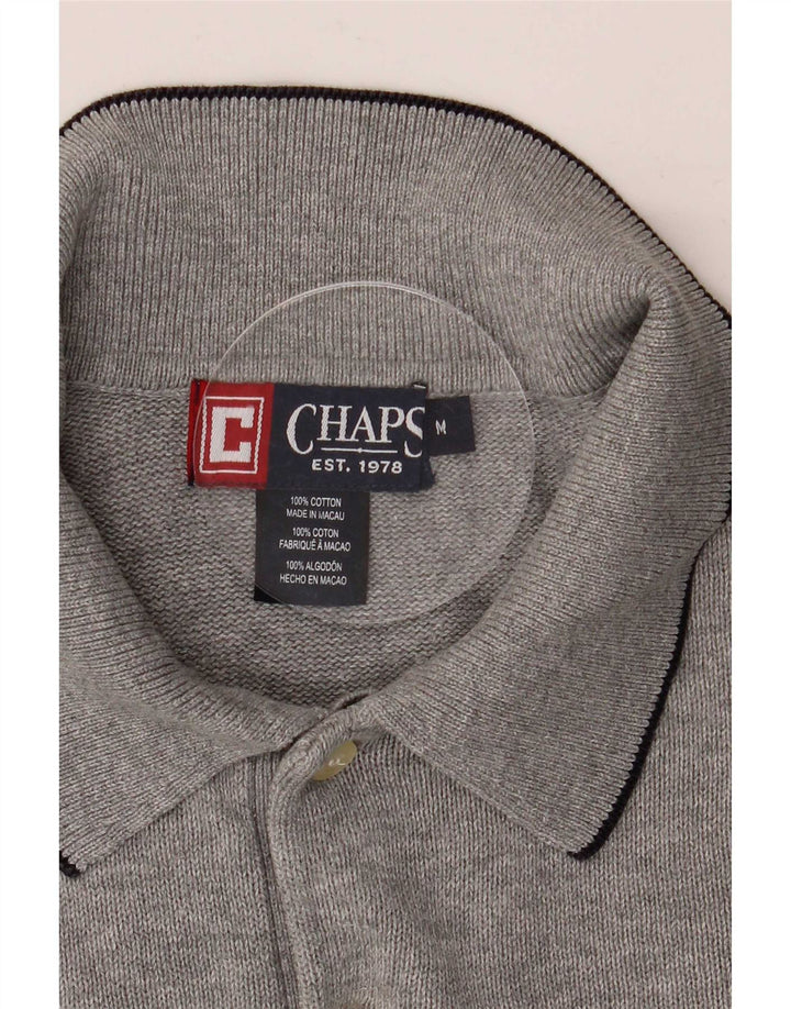 Chaps Pull Col Polo Homme Gris Moyen Coton