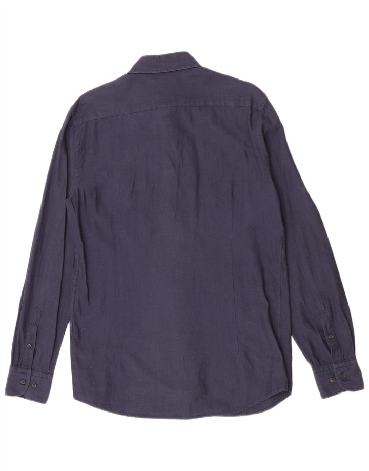 Massimo Dutti Chemise Homme Bleu Marine Moyen Coton