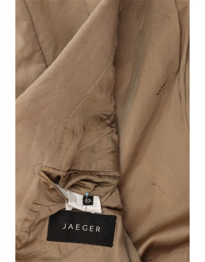 Jaeger Veste blazer à 2 boutons pour homme UK 40 Grande soie beige
