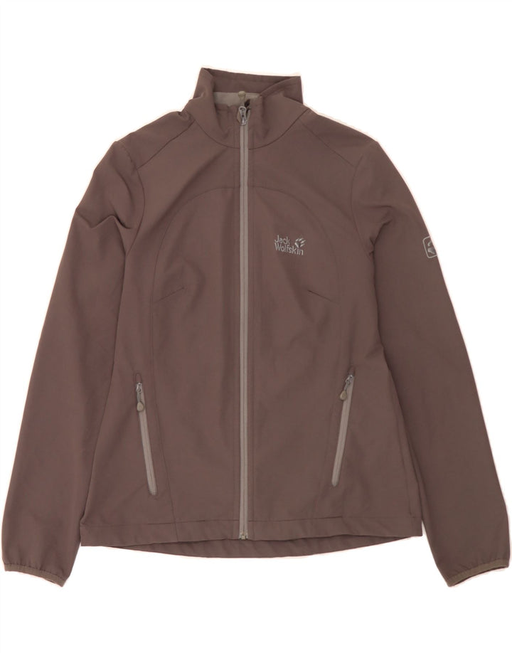 JACK WOLFSKIN Womens Bomber Jacket UK 12/14 Medium Grey Polyester Vintage Jack Wolfskin and Second-Hand Jack Wolfskin from Messina Hembry 