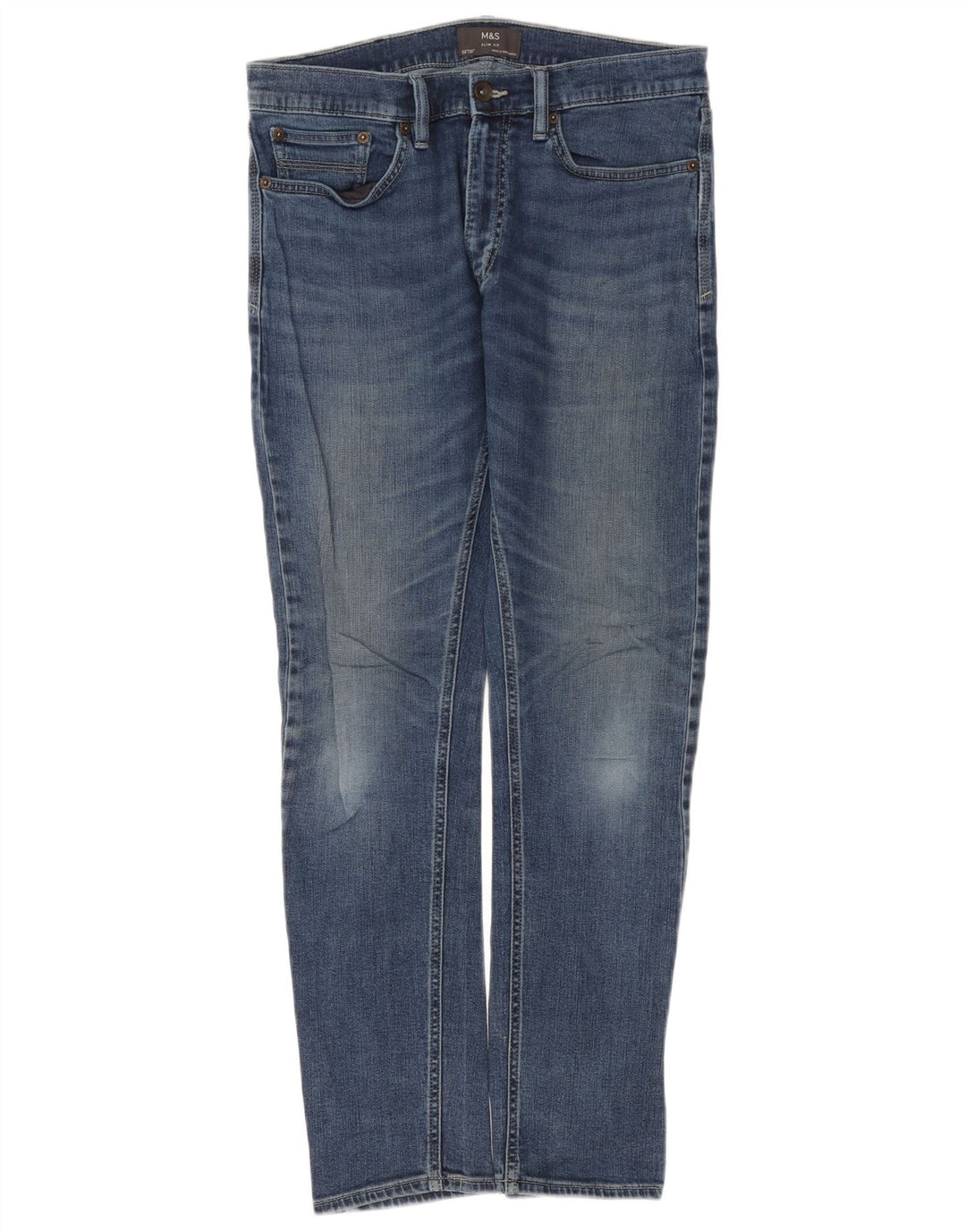 Marks & Spencer Jean Slim Homme W32 L31 Bleu Coton