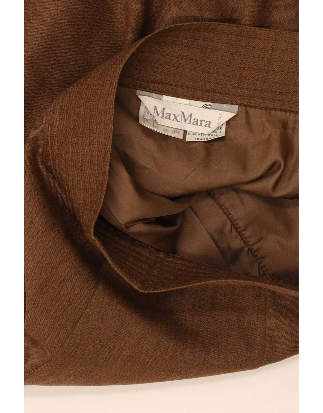 Max Mara Jupe crayon pour femme UK 16 Large W32 Laine marron