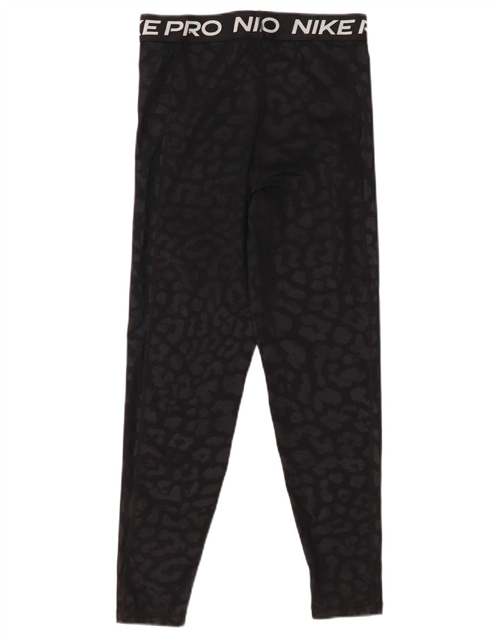 Nike Legging Capri Graphique Femme UK 8 Petit Noir Imprimé Animal Polyester