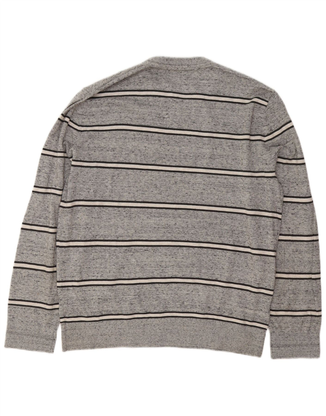 Gap Pull à col rond pour homme en coton rayé gris grand