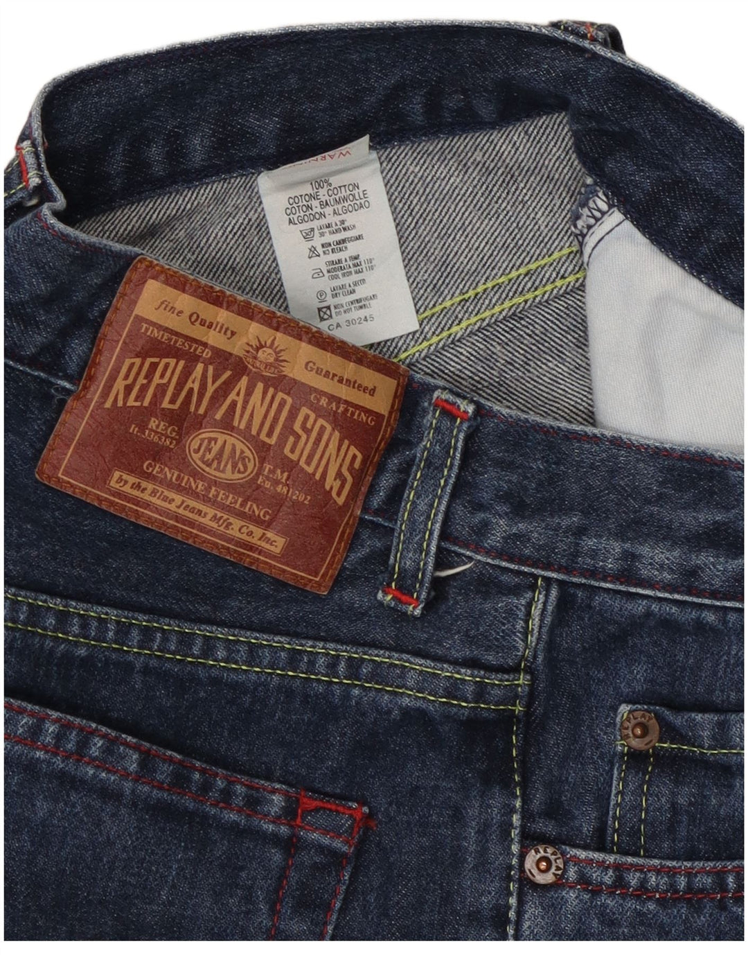 Replay Jean Droit Femme W25 L32 Bleu Coton