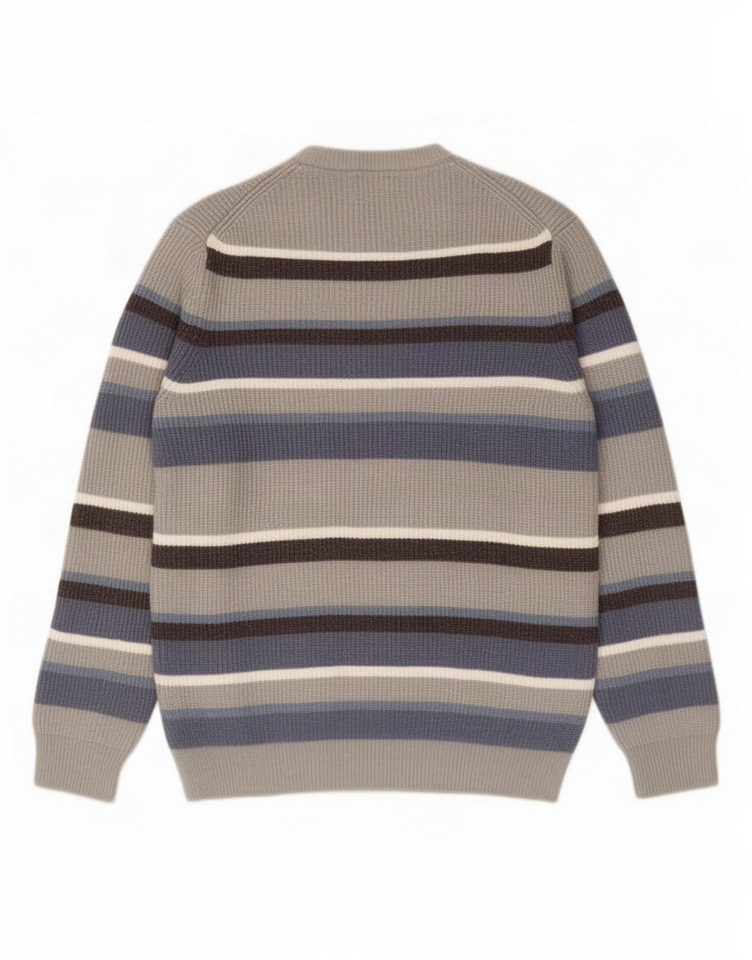 Marks & Spencer Pull à col rond pour homme en polyester à rayures grises