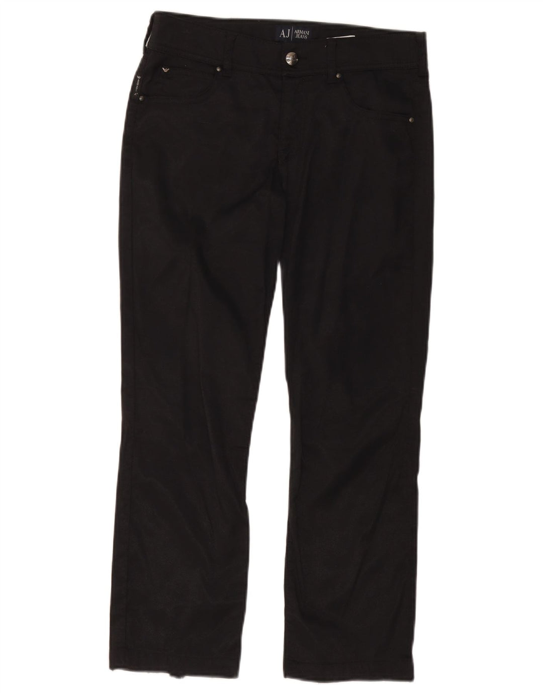 Armani Femme Pantalon Droit Décontracté W28 L24 Noir Polyamide