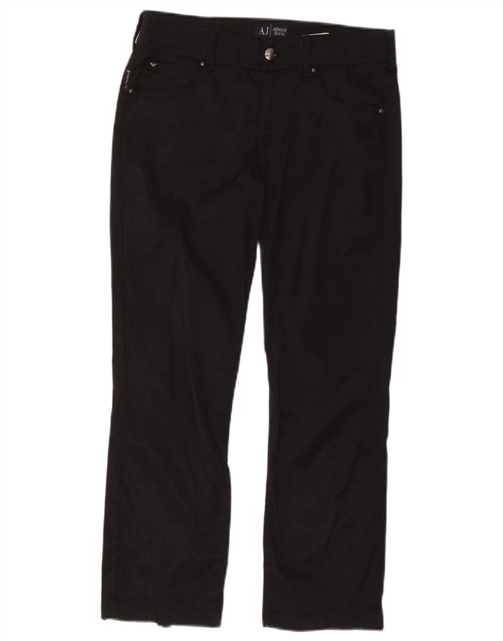Armani Femme Pantalon Droit Décontracté W28 L24 Noir Polyamide