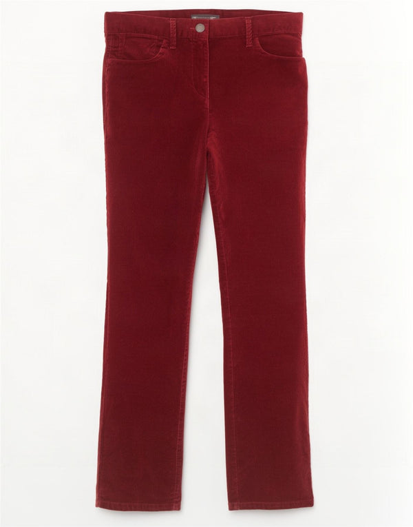 Marks & Spencer Pantalon en velours côtelé pour femme UK 10 Small W32 L30 Bordeaux