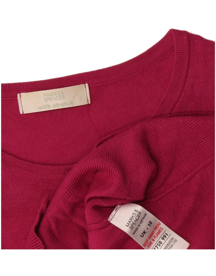 Marks & Spencer Pull Cardigan Femme UK 10 Petite Viscose Rose