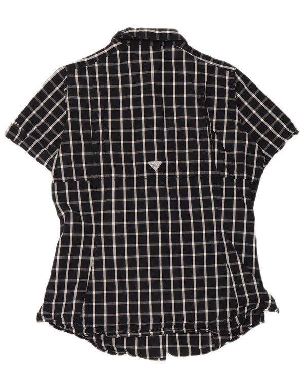 Columbia Chemise à manches courtes pour femme UK 8 Small Black Plaid Cotton Sports