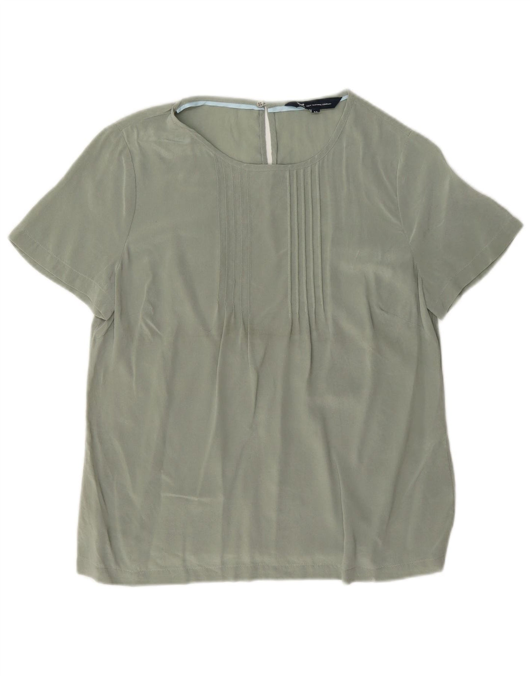 Crew Clothing Chemisier Femme Top UK 12 Soie Vert Moyen