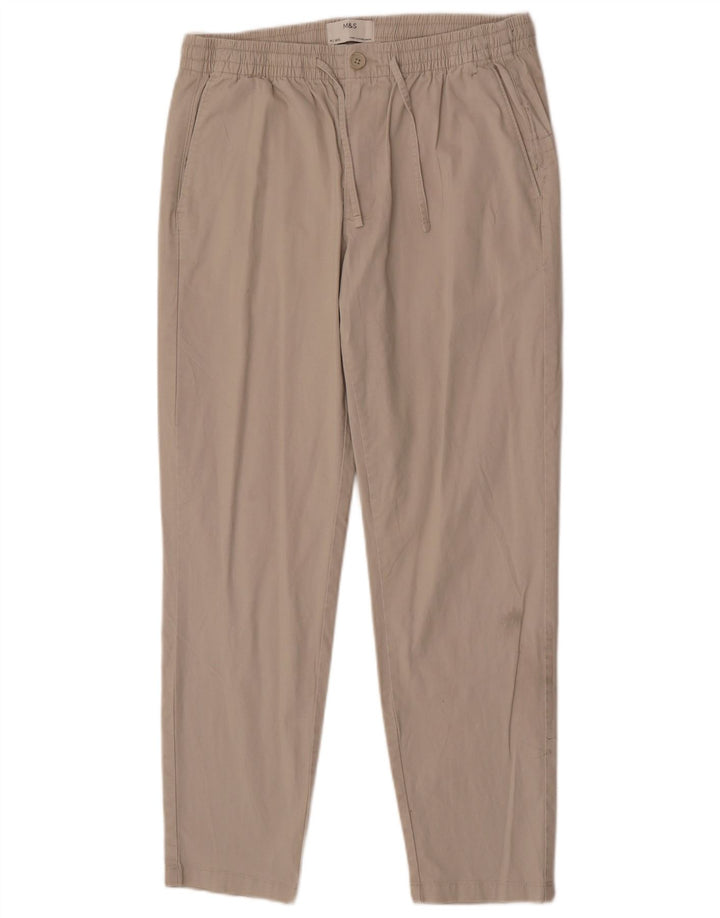 Marks & Spencer Pantalon Chino Slim Homme Moyen W32 L29 Coton Beige