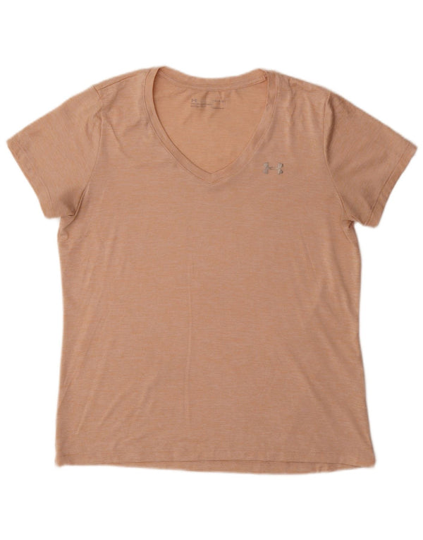 Under Armour T-Shirt Heat Gear Femme Large Rose Moucheté