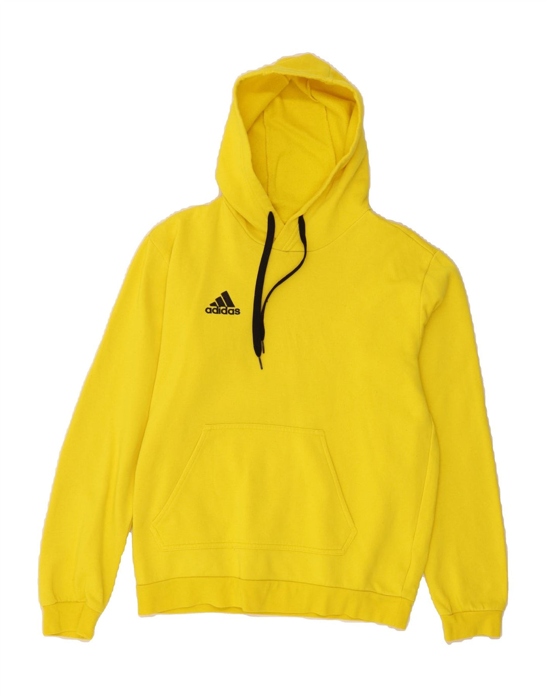ADIDAS Mens Hoodie Jumper Small Yellow Cotton Vintage Adidas and Second-Hand Adidas from Messina Hembry 