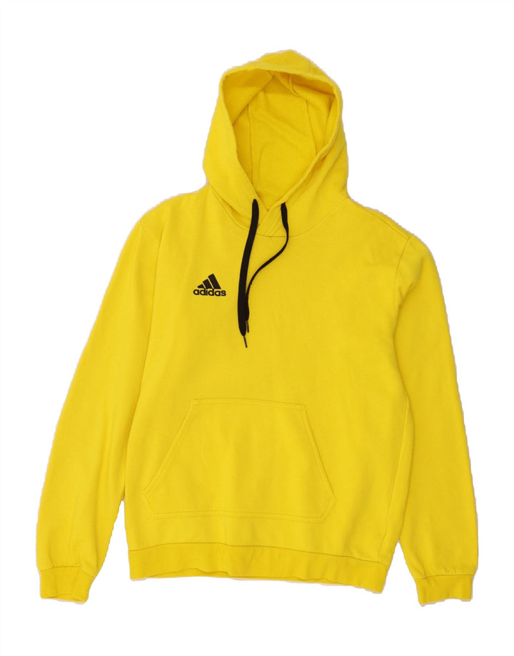 ADIDAS Mens Hoodie Jumper Small Yellow Cotton Vintage Adidas and Second-Hand Adidas from Messina Hembry 