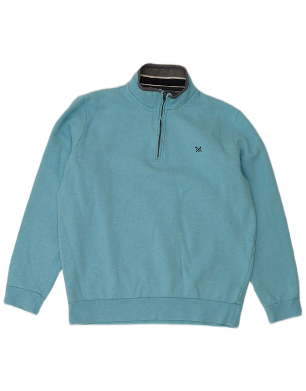 Crew Clothing Sweat-shirt col zippé pour homme XL en coton bleu