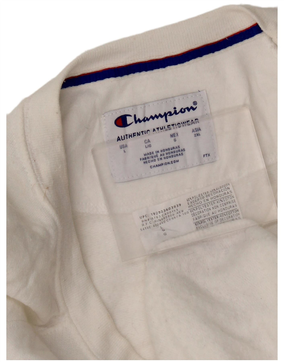 Champion Sweat-shirt graphique pour femme UK 16 Large Blanc Polyester