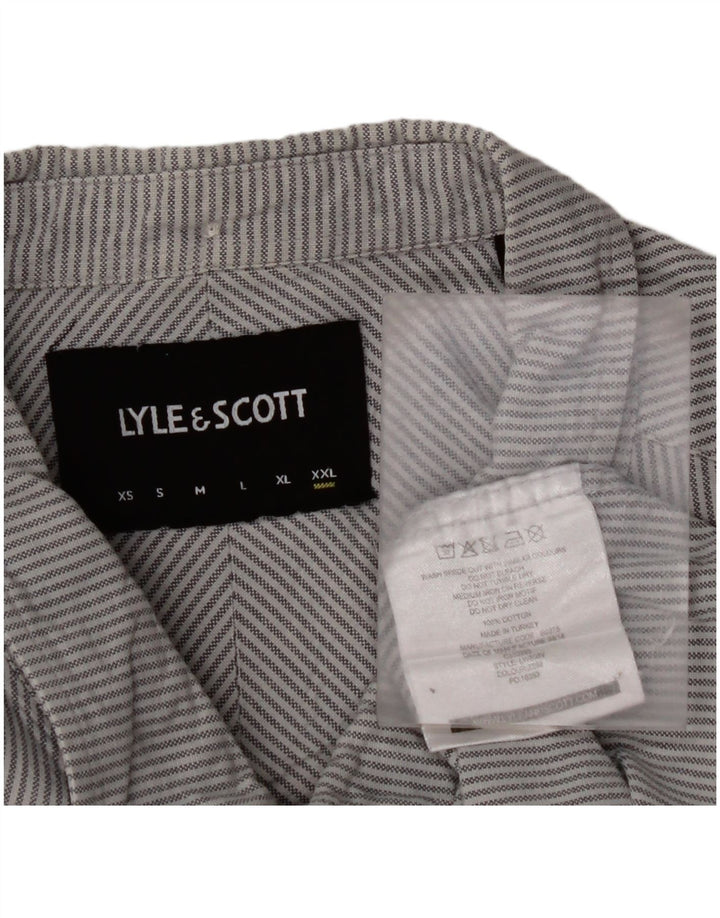 LYLE & SCOTT Chemise homme 2XL Coton à fines rayures bleues
