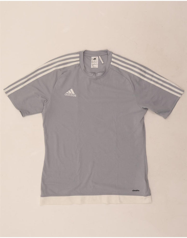 Adidas T-Shirt Climalite Homme Gris Moyen Polyester Colorblock