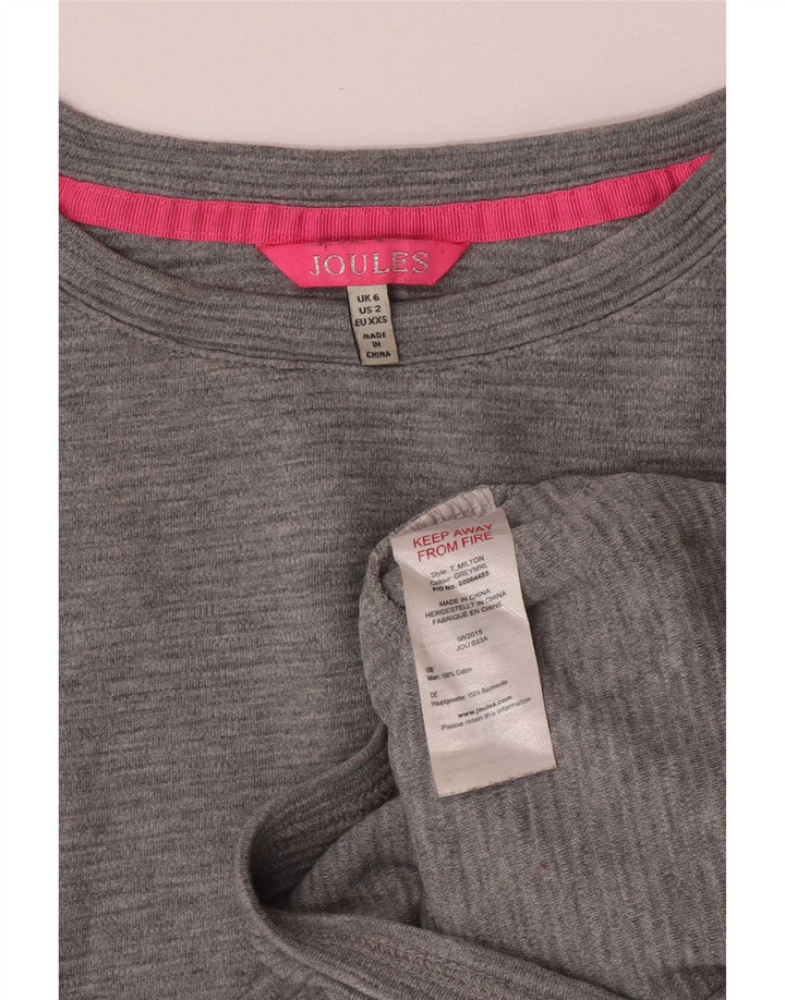 Joules Femme Top Oversize Manches Longues UK 6 XS Gris Coton