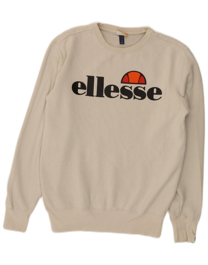 Ellesse Sweat-shirt graphique pour homme en coton blanc Small