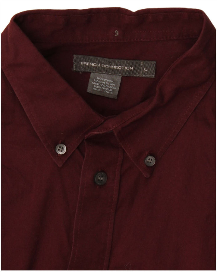 French Connection Chemise Homme Large Bordeaux